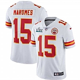 Youth Nike Chiefs 15 Patrick Mahomes White 2020 Super Bowl LIV Vapor Untouchable Limited Jersey,baseball caps,new era cap wholesale,wholesale hats